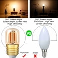 thumbnail image 3 of Minibombilla LED tubular, bombilla de filamento LED Edison T28 de 1 W, casquillo de rosca E27, bombilla blanca supercálida de 2200 K para decoración, 80 lm, no regulable (vidrio ámbar), 220 V, paquete, 3 of 5