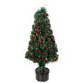 thumbnail image 2 of Northlight Pre-Lit Color Changing Fiber Optic Christmas Tree with Berries - 3' - Multi-color Lights, 2 of 6