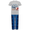 thumbnail image 6 of Ihaphap Family Christmas Matching Pajamas It‘s The Most Wonderful Time Of The Year Grey Short Top and Blue Plaids Pajamas Set, M-Men, 6 of 6