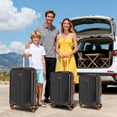 thumbnail image 3 of SANOPY 3 Piece Hardshell Luggage Set, 20"+24"+28" ABS+PC Lightweight Suitcases, Silent 360° Wheels, TSA Lock, Black, 3 of 9