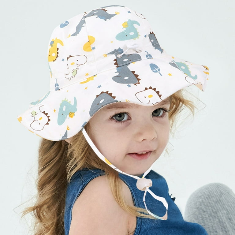 Ehqjnj Fishing Hat for Kids Kids Adjustable Chin Strap Sun Proof Hats Summer Spring Sun Hat Cute Cartoon Outdoor Beach Bucket Cap Toddler Winter Hat
