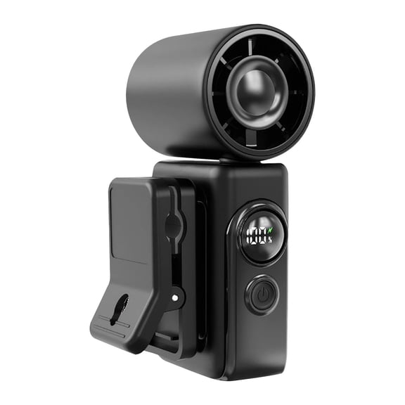 Portable Hands-Free Mini Fan with 4-Speed Turbos, Rechargeable Handheld Clip-On Design, 360° Adjustable Breeze, LED Display, Fast Charging for Travel, Outdoors, Office, and Events