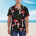 thumbnail image 4 of Lsque Red Mushrooms pattern Hawaiian Shirt for Men, Unisex Summer Beach Casual Short Sleeve Button Down Shirts-Small, 4 of 9