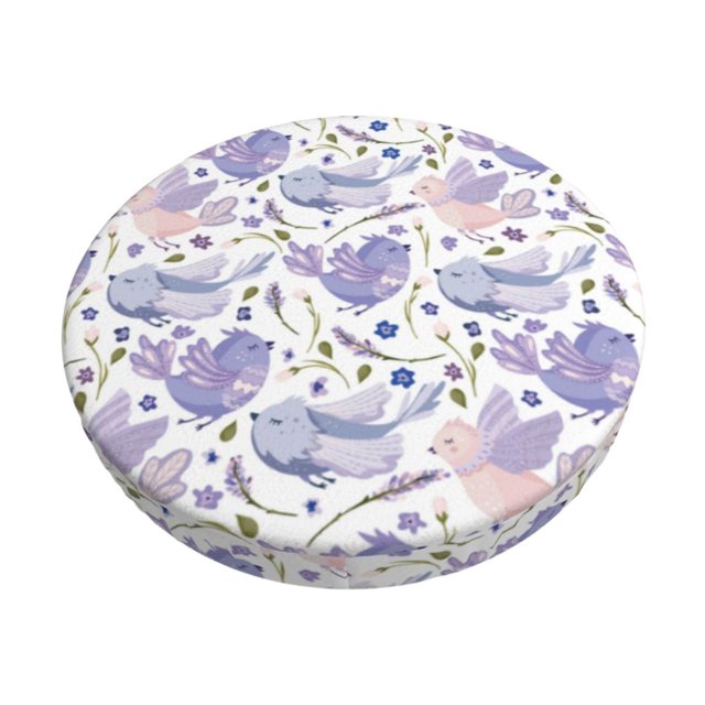 Balery Lavender Flowers Fundas de asiento para taburete de bar redondo de tela de terciopelo ajustables que protegen de arañazos y manchas para sillas de 14 a 17 pulgadas.-14 inch