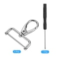 thumbnail image 3 of Uxcell 4Pcs Swivel Clasps, 1.5" D Ring Detachable Snap Hook with Screwdriver, Silver, 3 of 7