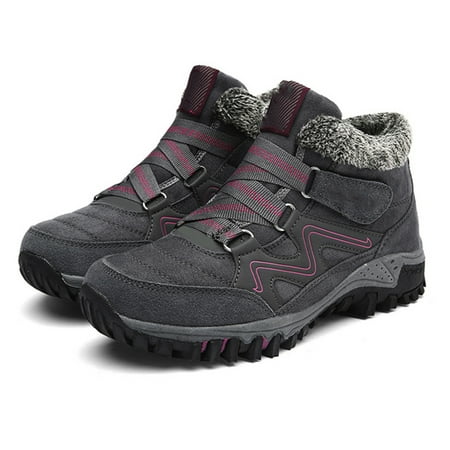 

Mens/Womens Ankle Boots with Warm Lining and Rubber Sole Anti-Slip Winter Supply 47 Jujube Red
