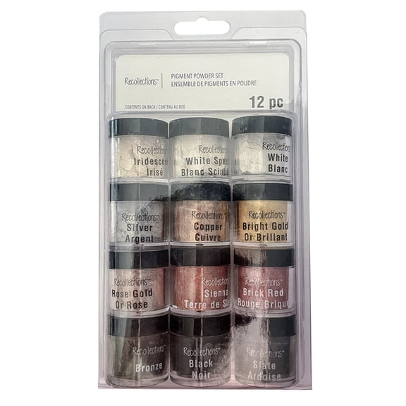 6 Packs: 12 ct. (72 total) Metallic Pigment Powder Set by Recollections