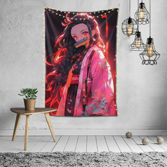 Wall Hanging Decoration Tapestry, Demon Slayer Kamado Nezuko Art Poster for Living Room Home Decor tapestry 60x40in