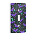 thumbnail image 2 of Yayeee Toggle Light Switch Wall Plate 1-Gang 4.5"x2.7" Home Decorative Outlet Cover, Purple Cartoon Bats Pattern, 2 of 7