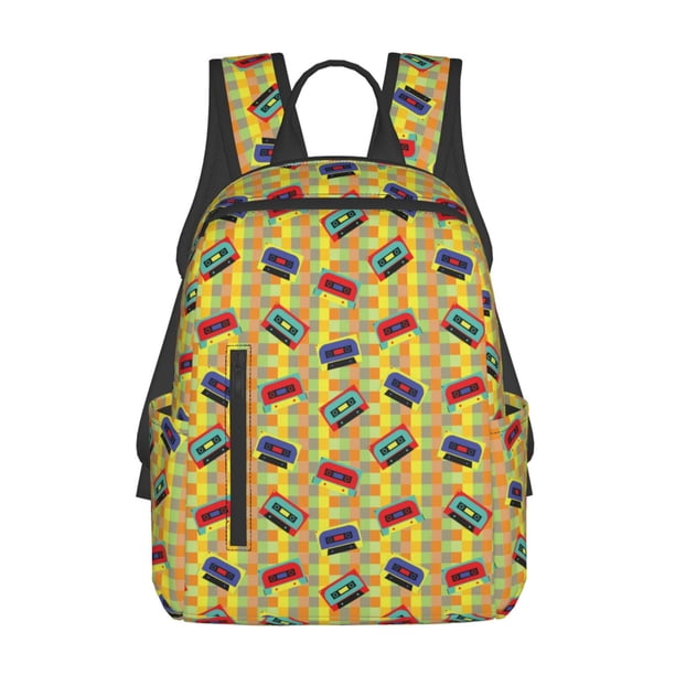 Disketp 90s Audio Tape Mochila Ligera e Impermeable, Mochila de Día Resistente para Viajes, Senderismo y Uso Diario para Hombre y Mujer