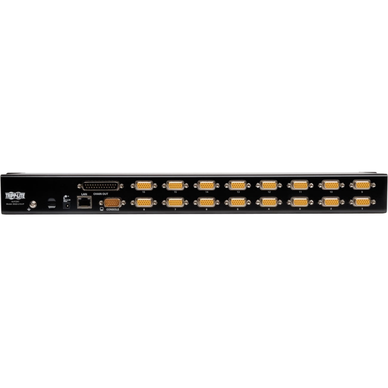 Tripp Lite by Eaton 16-Port Rackmount KVM Switch w/ Built in IP and On Screen Display 1U - 16 Computer(s) - 1 Local User(s) - 1 Remote User(s) - 2048 x 1536 - 1 x Network (RJ-45) - 1 x USB - Rack-m...