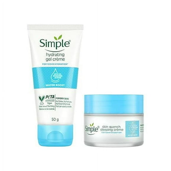 Simple Water Boost Hydrating Gel Creme, 50 g & Skin Quench Sleeping Creme| 100HR Hydration