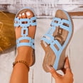 thumbnail image 2 of Sandalias de Cuña Negras para las Mujeres Reticular Corte Boca de Pescado Pie Abierto Zapatillas Sueltas Gruesas Primavera Verano, 2 of 9
