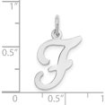 thumbnail image 4 of 14K White Gold 14Kw Script Letter F Initial Charm Made In United States yc249f, 4 of 6