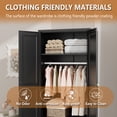 thumbnail image 3 of Polup Metal Armoire Wardrobe Closet with Hanging Rod, 71" Tall Clothing Storage Cabinet with Adjustable Shelves,Black, 3 of 9