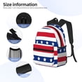 thumbnail image 5 of Vsdgher American Patriotic Stars And Stripes Print Unisex Large Capacity Bookbag Schoolbag Casual Daypack for High School/College/Teens/Travel/Work, 5 of 8