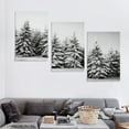 thumbnail image 4 of Nawypu  Framed Canvas Print Wall Art Snow Covered Trees in The Winter Forest Floral Nature Photography Realism Expressive Dark Black and White for Living Room, Bedroom, 12''x16''X3 Panels, 4 of 4