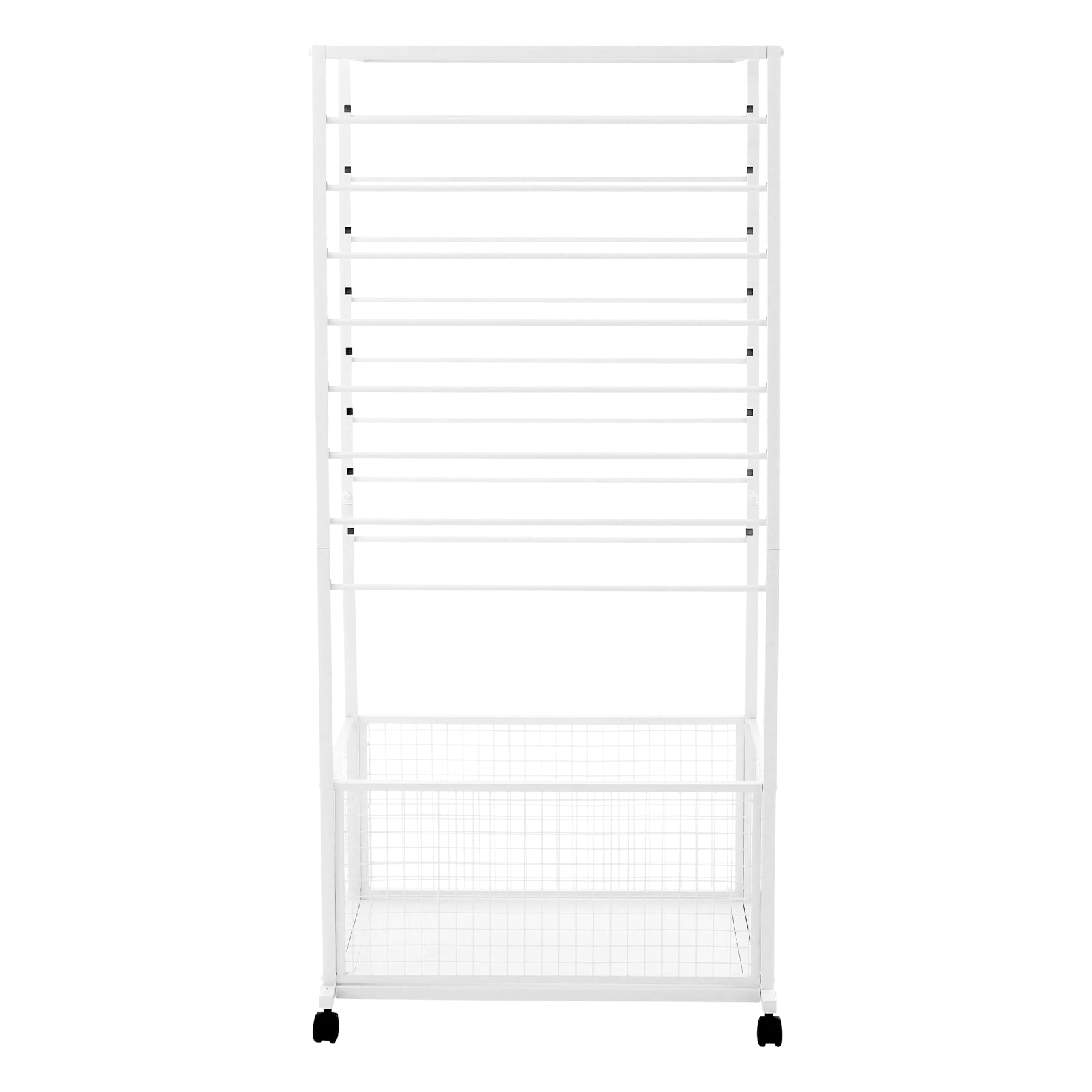 16-layer Ribbon Rack with 4 Lockable Universal Wheels Iron Ribbon Organizer Rack Ribbon Storage Holder