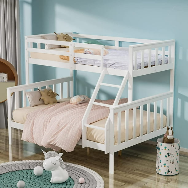 JOYMOR Convertible Twin Over Full Bunk Bed for Kids Children Teens