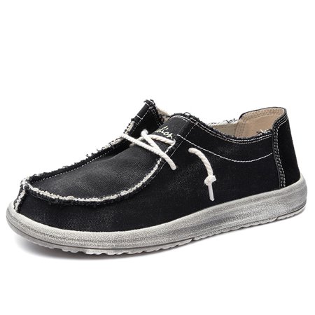 

Men‘s Stretch Comfort Loafer Shoes Slip-on Canvas Casual Shoes Vintage Flat Boat Walking Shoes For Outdoor Travel