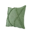 thumbnail image 4 of Ox Bay Sara Set of 2 Shag Diamond 20" x 20" Forest Green Cotton Adult Decorative Throw Pillows, 4 of 8