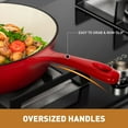 thumbnail image 4 of MF Studio 7-Piece Enameled Cast Iron Cookware Sets, Heavy Duty Ceramic Coated Pots and Pans Set, Red Dutch Ovens Set, 4 of 10