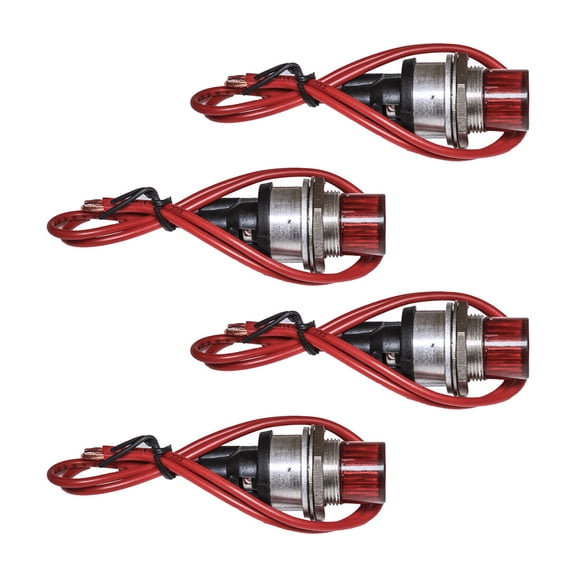 (4 Pack) PTO Air Shift Dash Indicator Light for Semi Trucks | Red Lens 12V Dash Mounted Direct Fit | Replaces 378978 75-P-13 32M12001 SGR378978 MLI-750 34072 034072