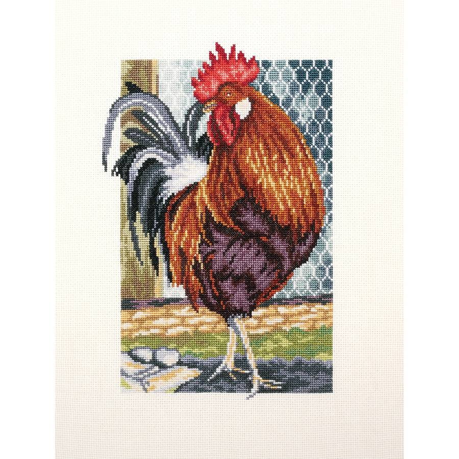 Rooster Of The Walk Counted Cross Stitch Kit, 6.75" x 9.5", 18Count
