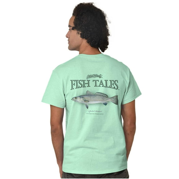 Gill McFinn Spotted Seatrout Fishing Plus Size Crewneck Graphic Tee Shirt Brisco Brands 2X