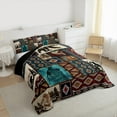 thumbnail image 4 of Feelyou Vintage Boho Aztec Bedding Comforter Set for Men, Hippie Rustic Bear Twin Comforter Sets, Southwestern Theme Reversible Bedding Set, Super Cozy Room Decor, 2pcs, 4 of 9