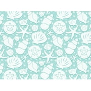 Pack of 1, Seashells 24" x 833' Gift Wrap Full Ream Roll for Holiday, Party, Kids' Birthday & Special Occasion Packaging