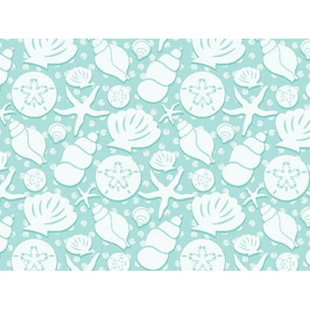 Pack of 1, Seashells 24" x 833' Gift Wrap Full Ream Roll for Holiday, Party, Kids' Birthday & Special Occasion Packaging