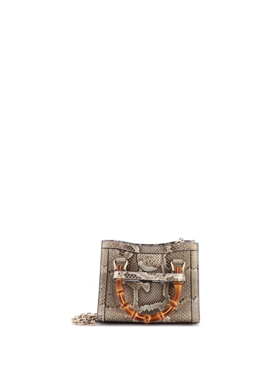 Pre-Owned Diana NM Bamboo Handle Tote Python Mini By Rebag