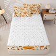 thumbnail image 4 of Manfei Fall Pumpkin Print Zipper Twin Comforter Sets with Fitted Sheet and 2 Pillowcases,Thanksgiving Pattern Zipper Bedding Set,Reversible,4pcs, 4 of 7