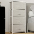 thumbnail image 3 of HBCY Creations Vertical Storage Dresser - Wood Top - White Metal Frame - Four Gray Easy Pull Fabric Drawers - Assembles in 10 Minutes or Less, 3 of 13