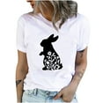 thumbnail image 1 of Camisetas de cuello redondo para mujer, camisetas con estampado de conejo de Pascua, camisetas de manga corta, blusas Fridja  bn1200, 1 of 9