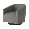 thumbnail image 2 of Swivel Accent Chair, Velvet Curved Swivel Barrel Chair with Wood Base, Upholstered Club Armchair, 360 Degree Round Chair, Contemporary Leisure Single Sofa for Living Room, Nursery, Bedroom, Dark Gray, 2 of 7