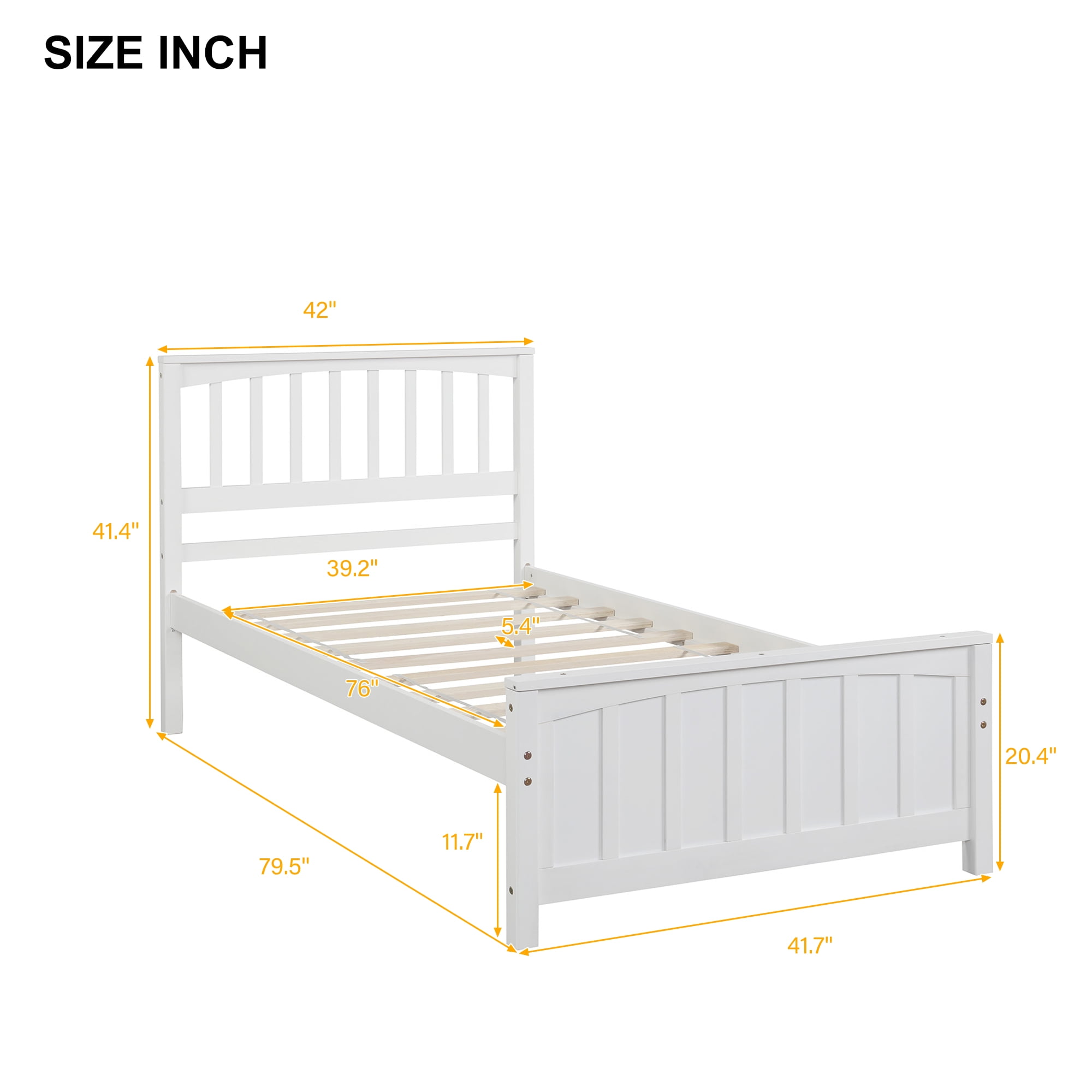 Sailvan Wood Platform Bed Twin size Platform Bed