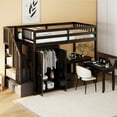 thumbnail image 4 of Harper & Bright Designs Twin Size Loft Bed with Stairs and Wardrobe, Wood Twin Storage Bed with Desk & Bookshelf for Boys Girls, Espresso, 4 of 18