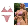 thumbnail image 3 of Bikini Women Triangle Suit Two Piece Swimsuit Female Push Up Bathing Suit Bikini Set Beachwear Pink S, 3 of 8