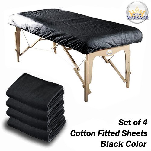 Royal Massage Set of 4 Cotton Flannel Massage Table Fitted Sheets