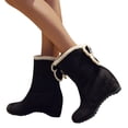 thumbnail image 4 of HBFAGFB Bottines Mode pour Femmes Bottines à Talon Compensé en Velours Noir Taille 42, 4 of 9