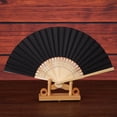thumbnail image 3 of Pattern Folding Dance Wedding Party Lace Silk Folding Hand Held Solid Color Fan, 3 of 4