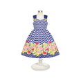 thumbnail image 4 of Robe Fille Bleue à Fleurs Ondulées Robe Vintage 12 Ans, 4 of 7