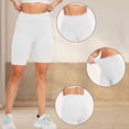 thumbnail image 4 of Stephy Women's Yoga Leggings Stretch High Waist Gym Workout Shorts Legging Joggers Sport Athletic Short Tights Pants, White, XL, 4 of 9