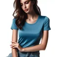 thumbnail image 1 of Playera De Mujer Manga Corta Slim Fit Stretch Ligera Y Suave, 1 of 2