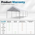 thumbnail image 6 of Quictent 10x20ft Carport Heavy Duty Car Canopy Galvanized Car Boat Shelter with 4 Reinforced Steel Cables White, 6 of 9