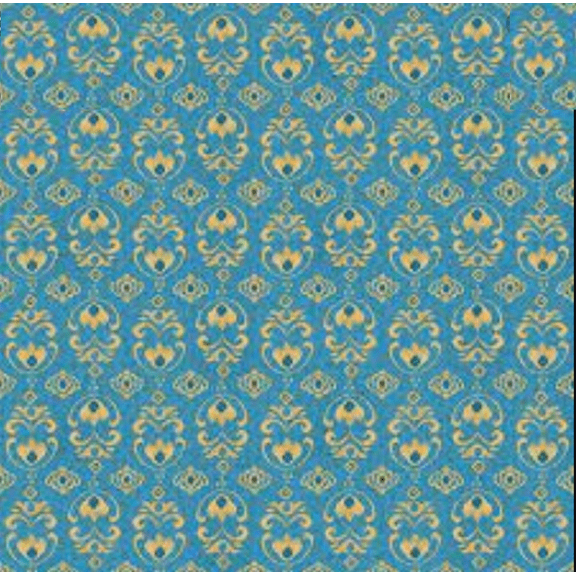 Blank Quilting Peacock Pavillion 9860-72 Medallion Blue Cotton Fabric By The Yard