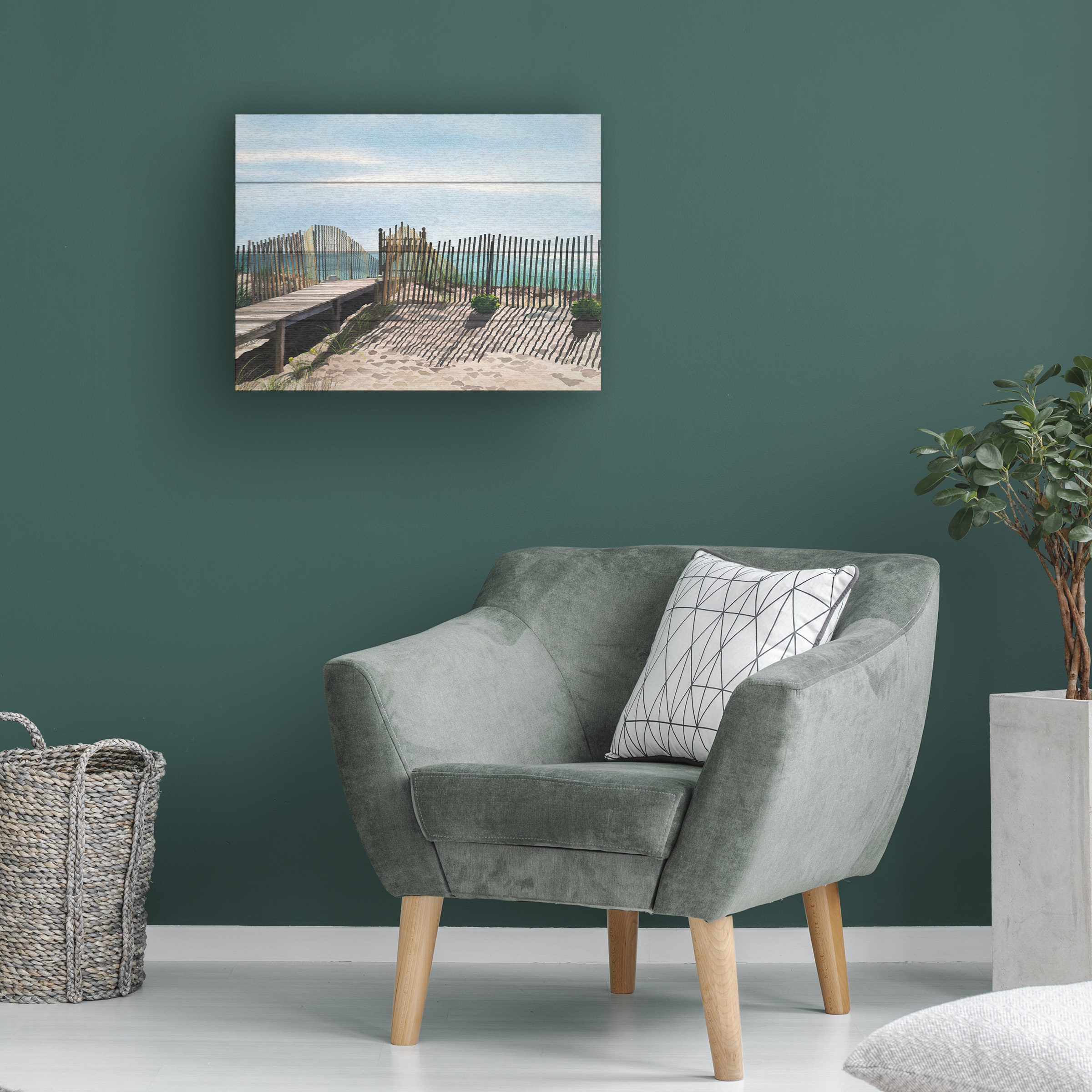 Linda Roberts 'Seagate' Wood Slat Art 12x16