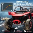 thumbnail image 5 of FINITO 24V 7Ah 2 Seater Ride on Car with Remote Control for Boys Girls, Four Wheeler Side by Side UTV w/ EVA Tires, 4WD/2WD, LED Lights, 4x125W Motors, Bluetooth,Red, 5 of 8